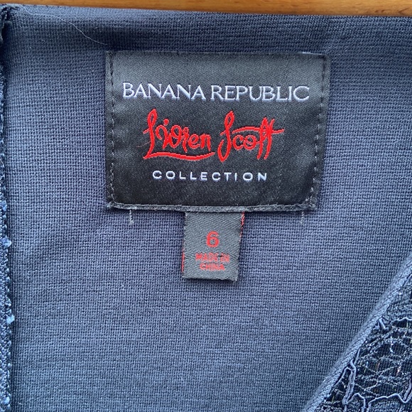 L'Wren Scott at Banana Republic Midnight Blue Lace Dress Women's Size 6 - Picture 5 of 8